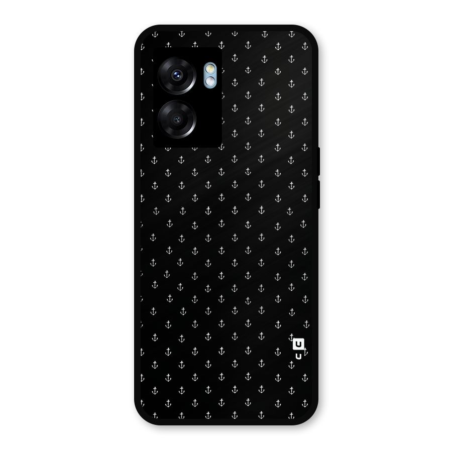Seamless Small Anchors Pattern Metal Back Case for Realme Narzo 50 5G