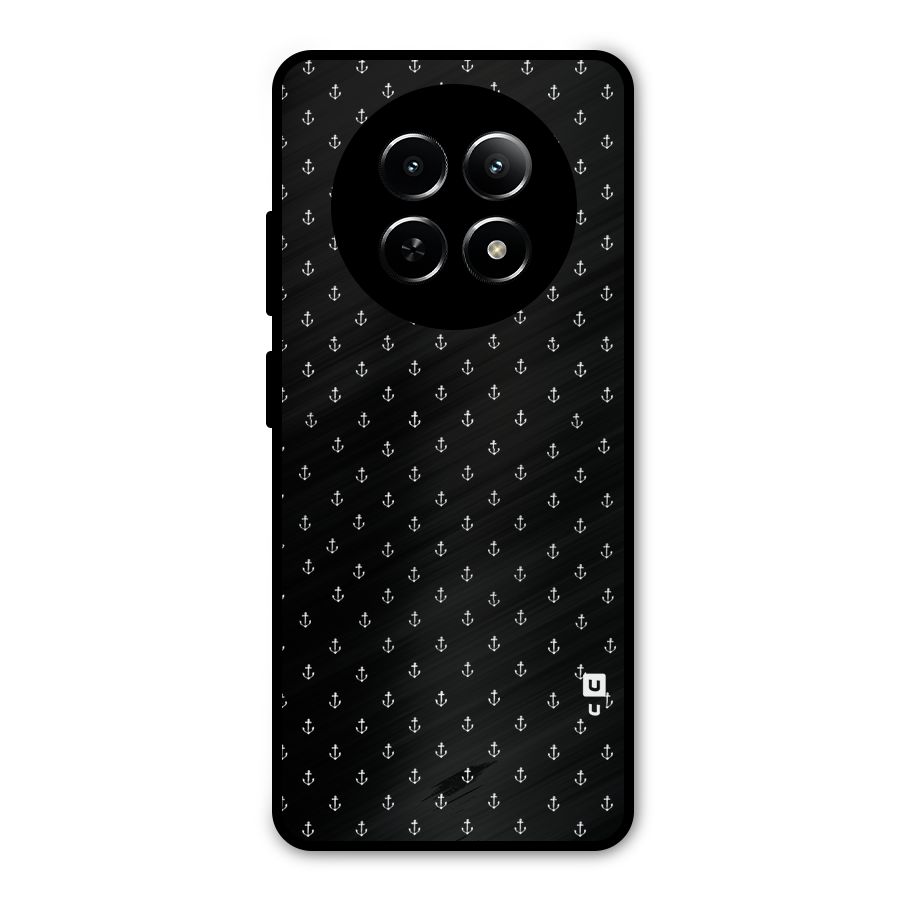 Seamless Small Anchors Pattern Metal Back Case for Realme Narzo 70x 5G
