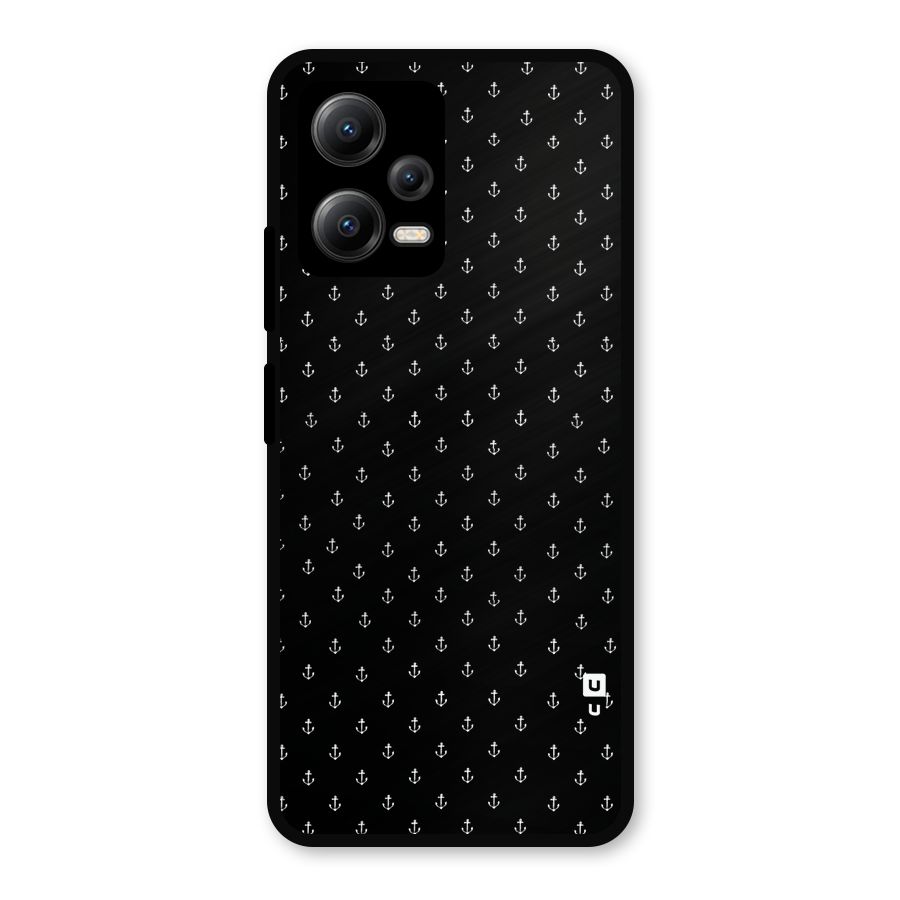 Seamless Small Anchors Pattern Metal Back Case for Redmi Note 12 5G