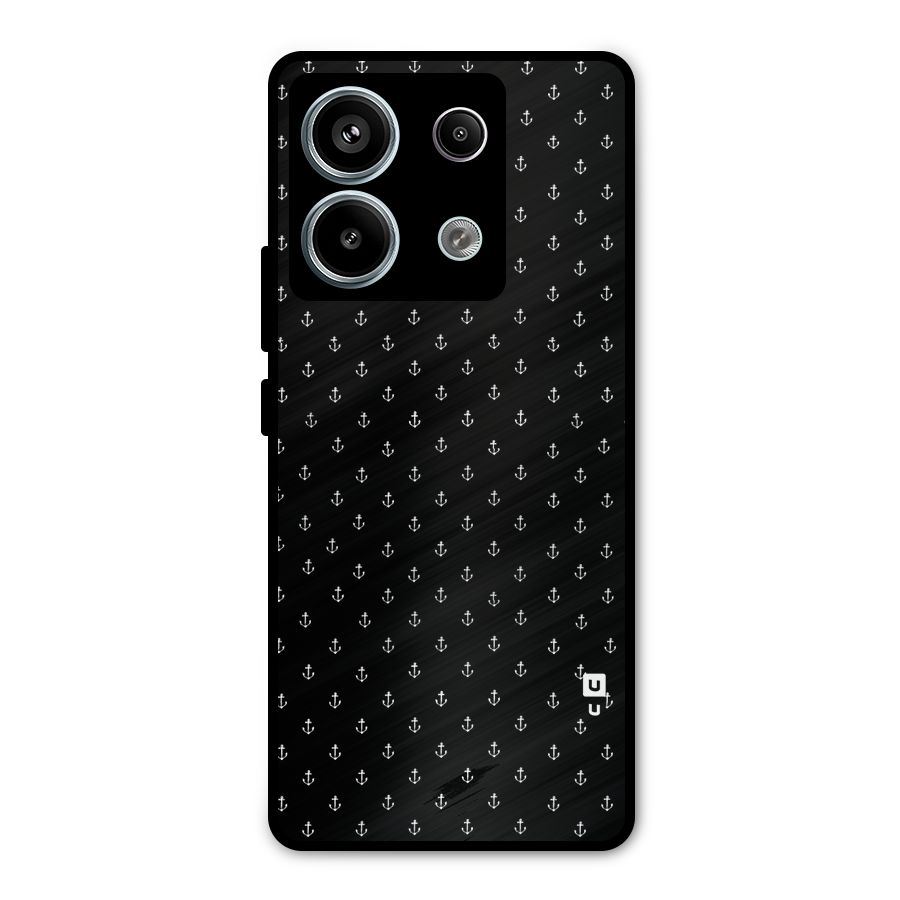 Seamless Small Anchors Pattern Metal Back Case for Redmi Note 13 Pro 5G
