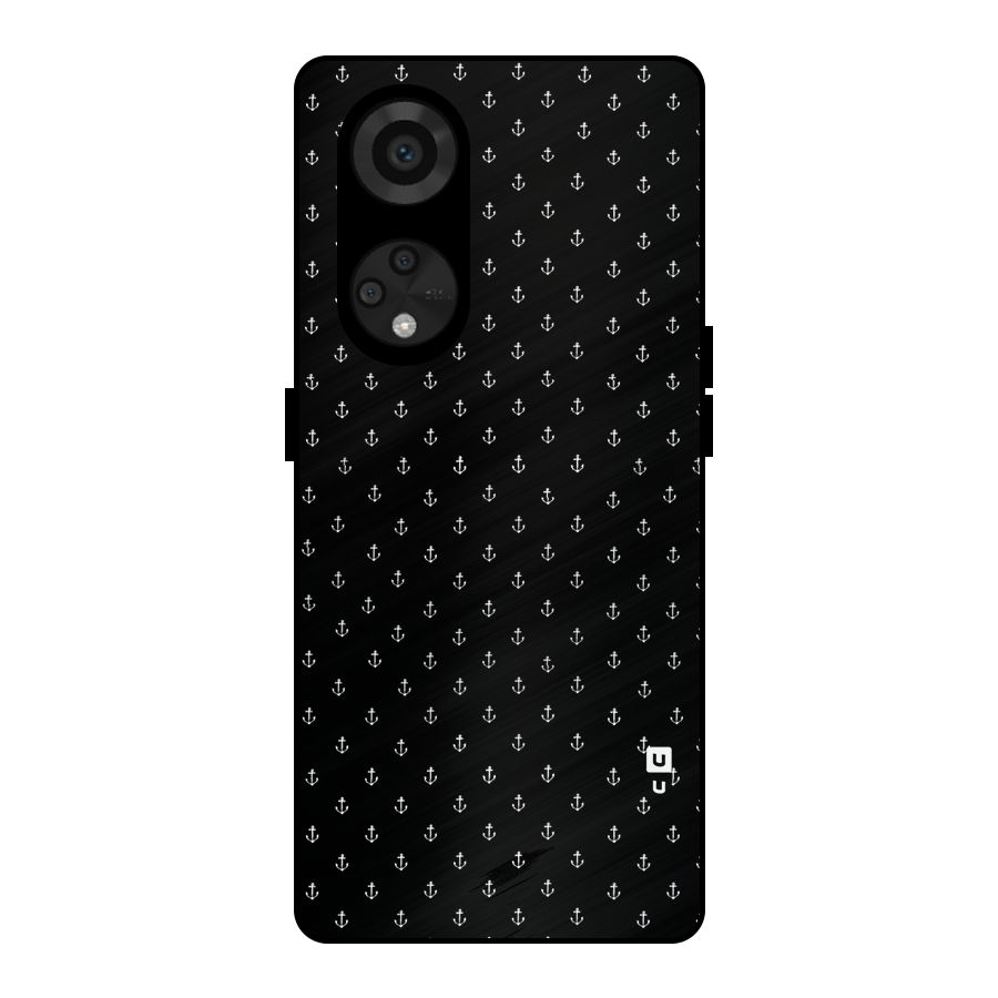 Seamless Small Anchors Pattern Metal Back Case for Reno8 T 5G
