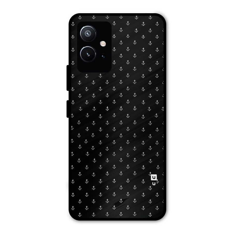 Seamless Small Anchors Pattern Metal Back Case for Vivo T1 5G