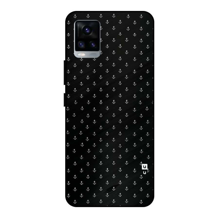 Seamless Small Anchors Pattern Metal Back Case for Vivo V20 2021
