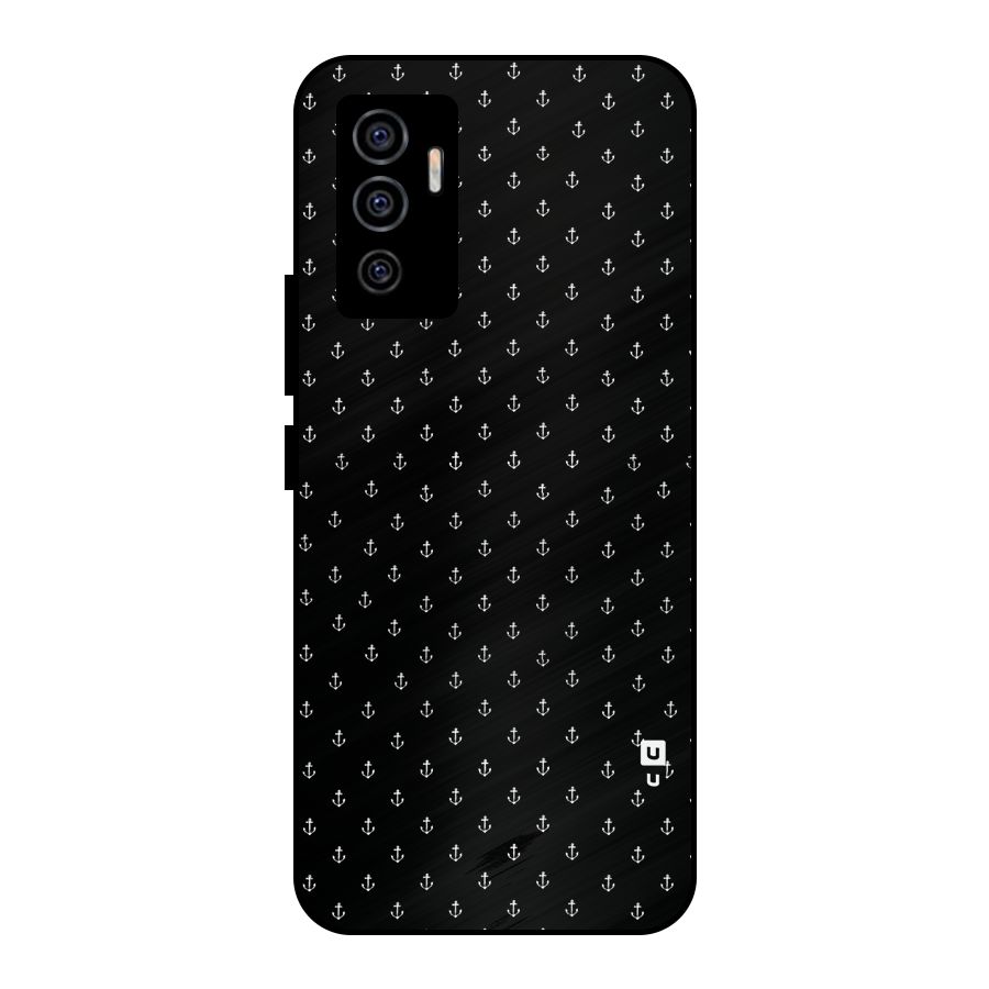 Seamless Small Anchors Pattern Metal Back Case for Vivo V23e