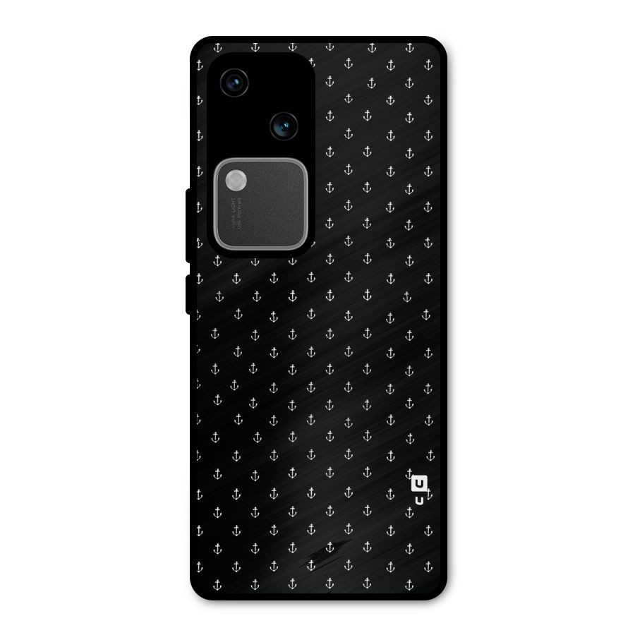 Seamless Small Anchors Pattern Metal Back Case for Vivo V30