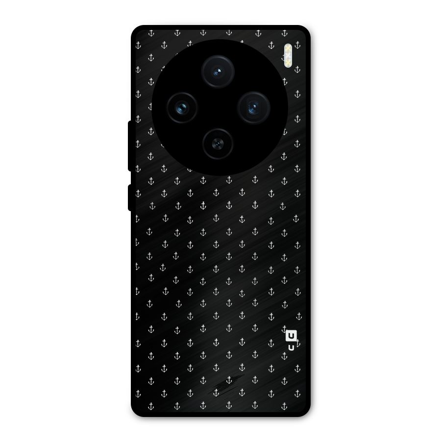 Seamless Small Anchors Pattern Metal Back Case for Vivo X100