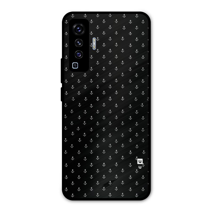 Seamless Small Anchors Pattern Metal Back Case for Vivo X50