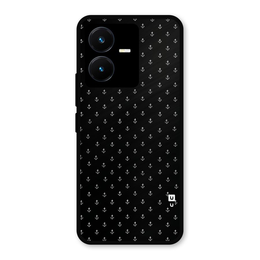 Seamless Small Anchors Pattern Metal Back Case for Vivo Y22