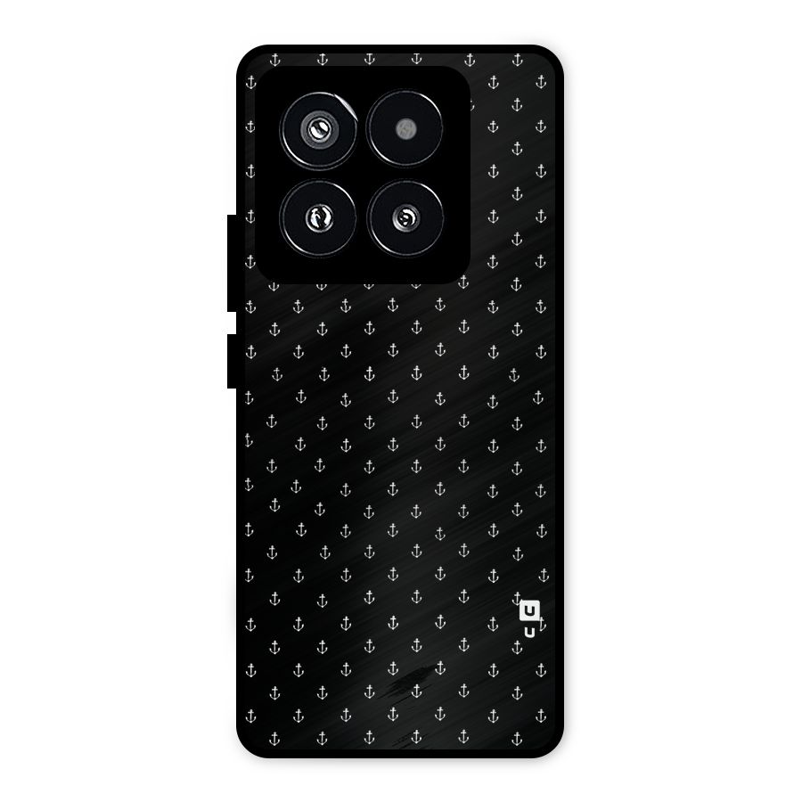 Seamless Small Anchors Pattern Metal Back Case for Xiaomi 14 Pro