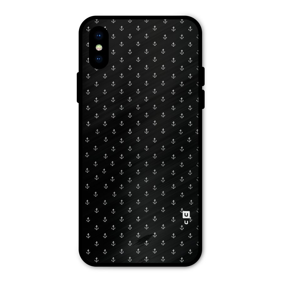 Seamless Small Anchors Pattern Metal Back Case for iPhone X