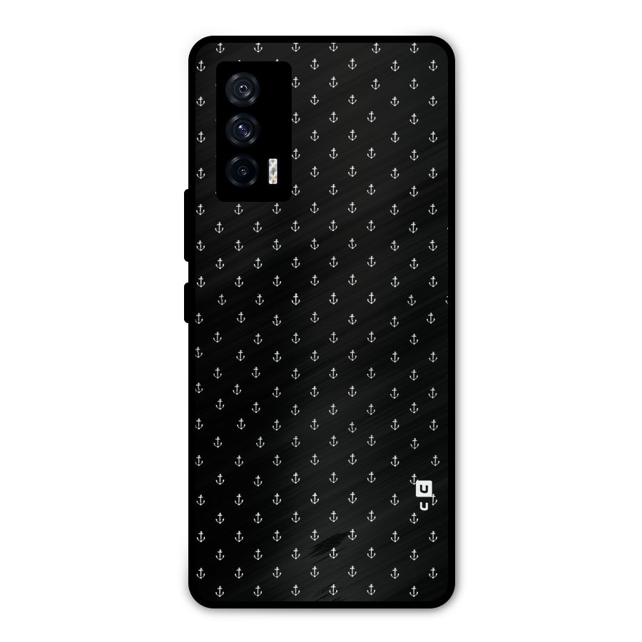 Seamless Small Anchors Pattern Metal Back Case for iQOO 7 5G