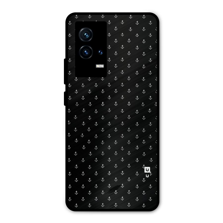 Seamless Small Anchors Pattern Metal Back Case for iQOO 9 5G