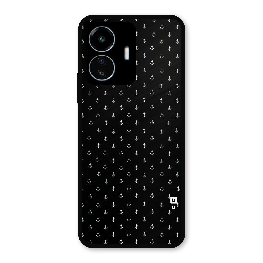 Seamless Small Anchors Pattern Metal Back Case for vivo iQOO Z6 Lite 5G