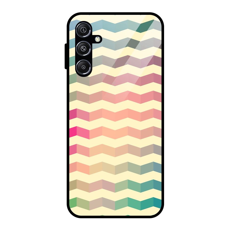 Seamless ZigZag Design Glass Back Case for Galaxy M34 5G