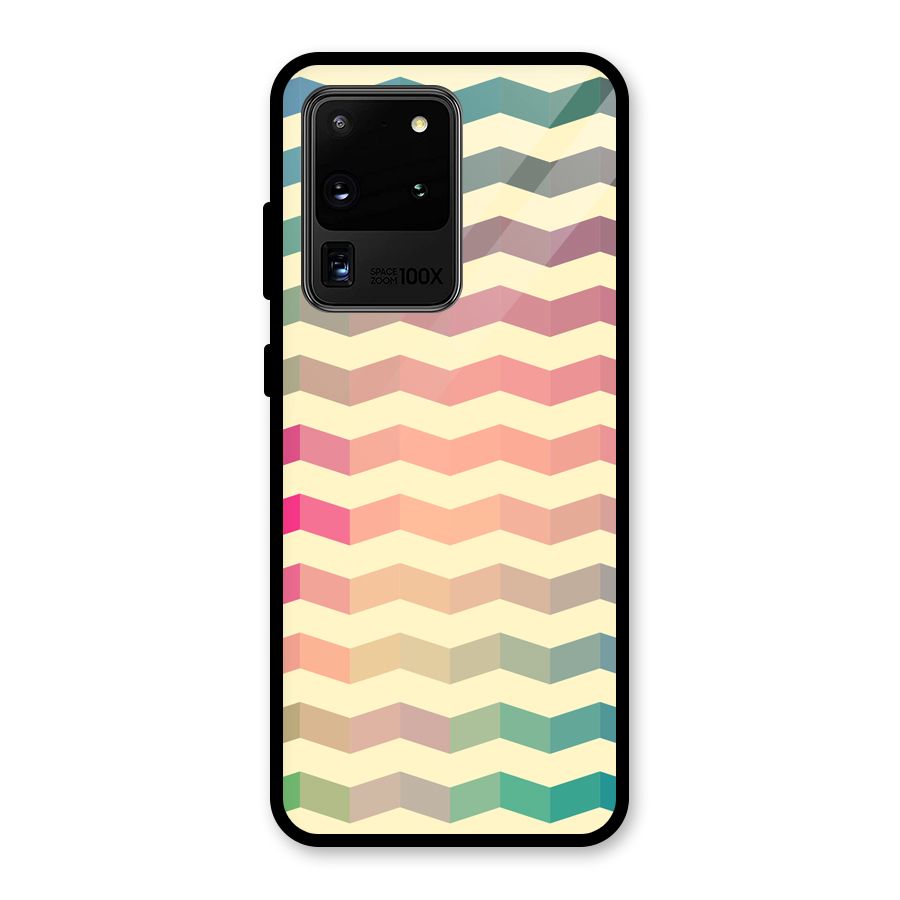 Seamless ZigZag Design Glass Back Case for Galaxy S20 Ultra