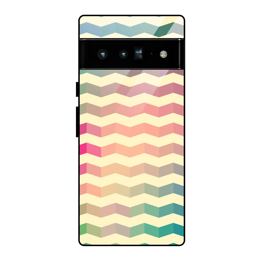 Seamless ZigZag Design Glass Back Case for Google Pixel 6 Pro