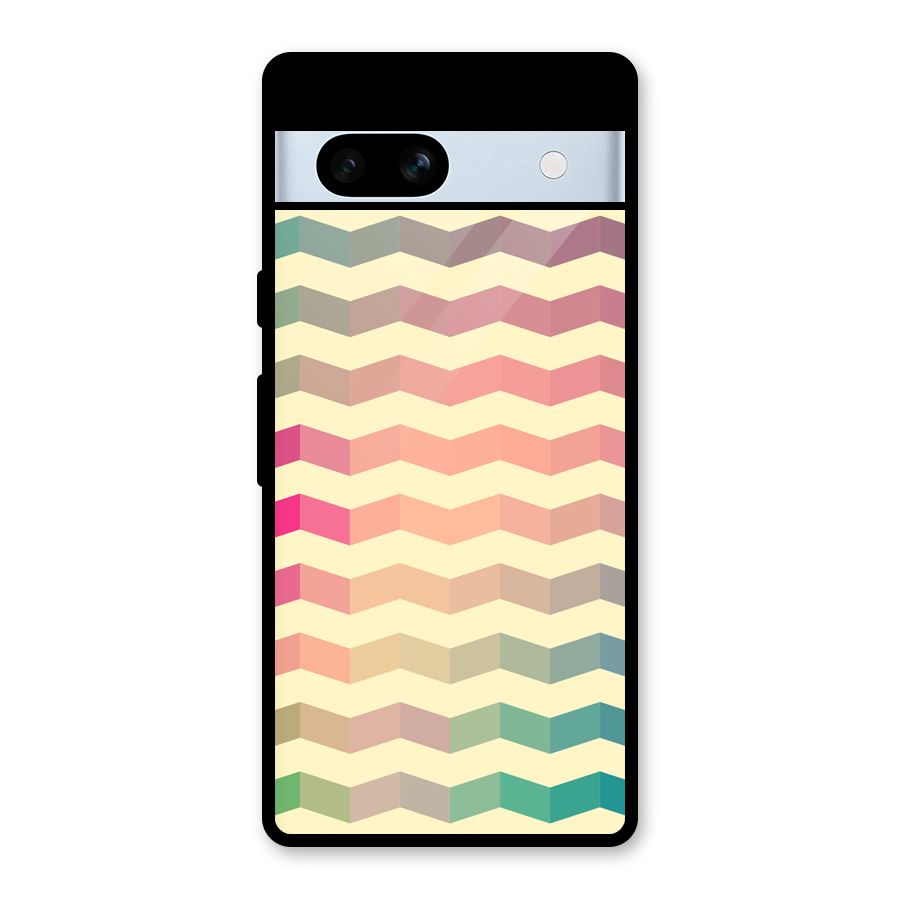 Seamless ZigZag Design Glass Back Case for Google Pixel 7a