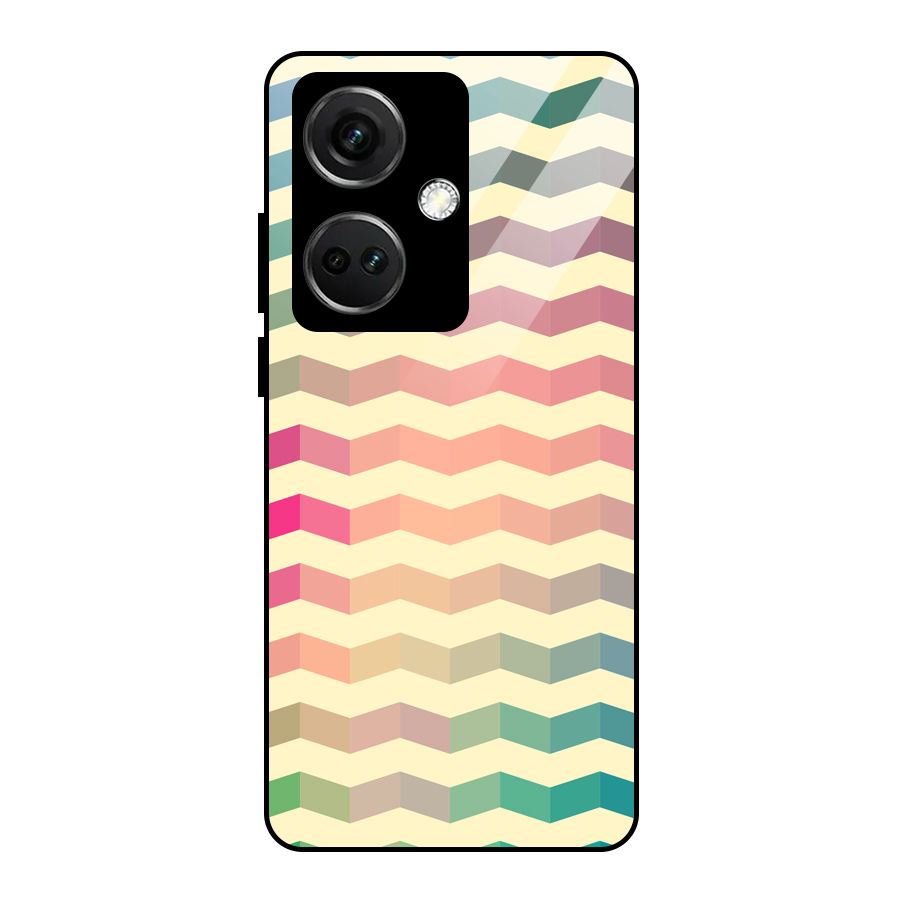 Seamless ZigZag Design Glass Back Case for OnePlus Nord CE 3 5G