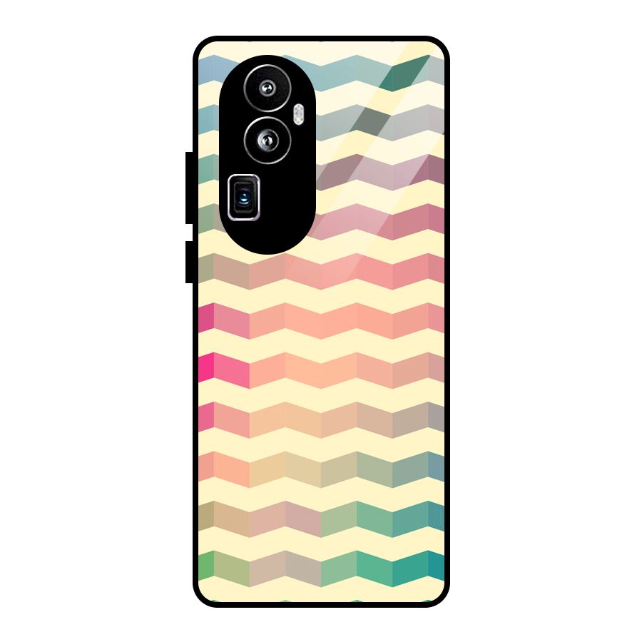 Seamless ZigZag Design Glass Back Case for Oppo Reno10 Pro Plus