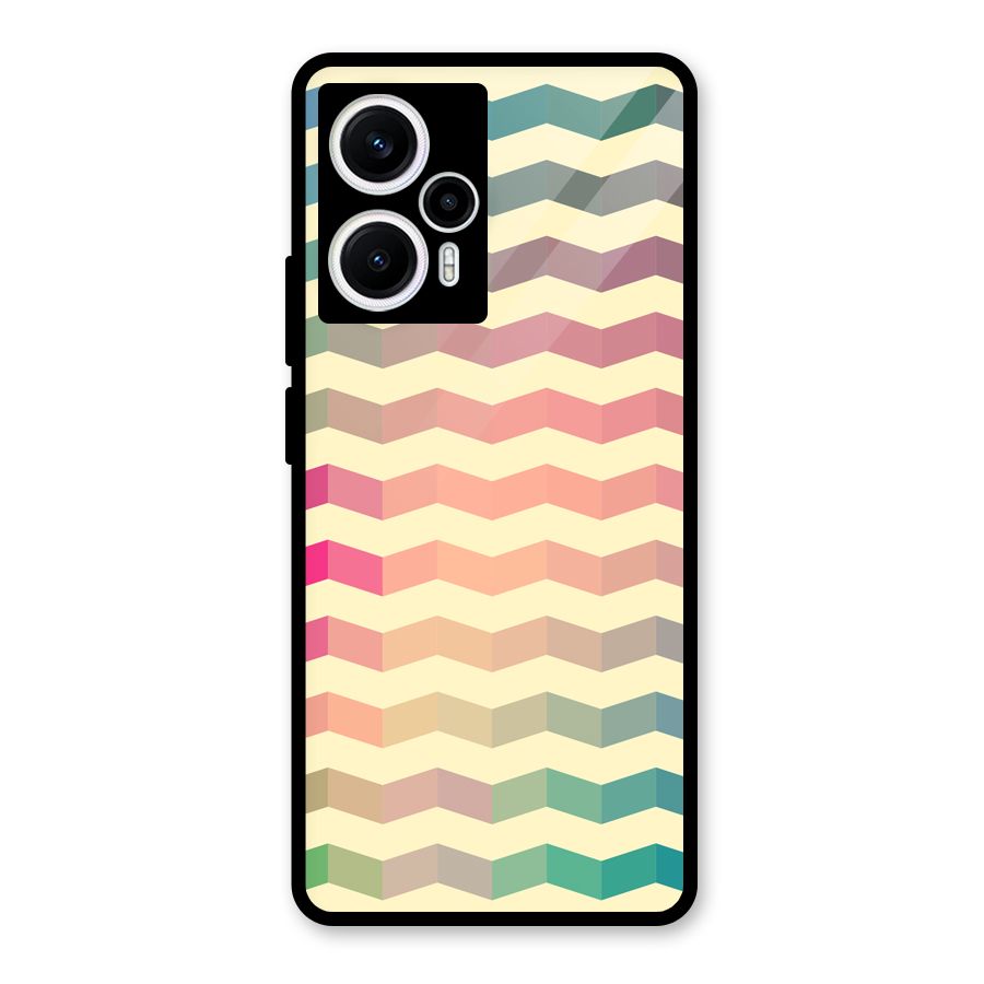 Seamless ZigZag Design Glass Back Case for Poco F5