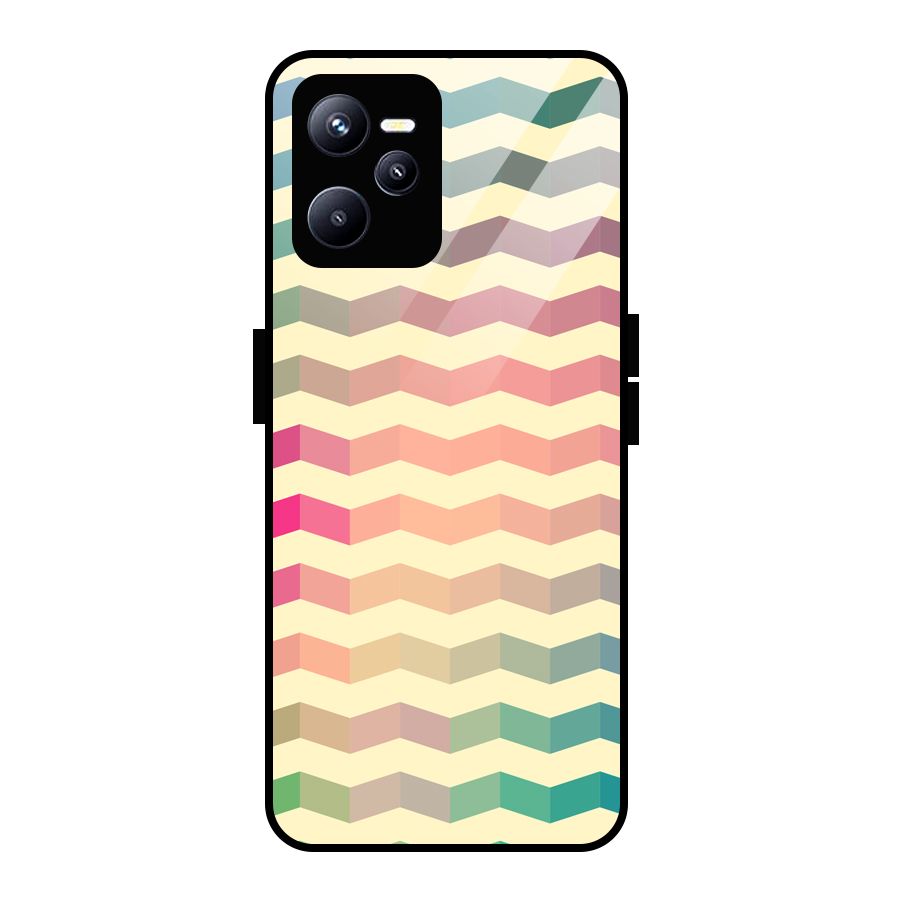 Seamless ZigZag Design Glass Back Case for Realme C35