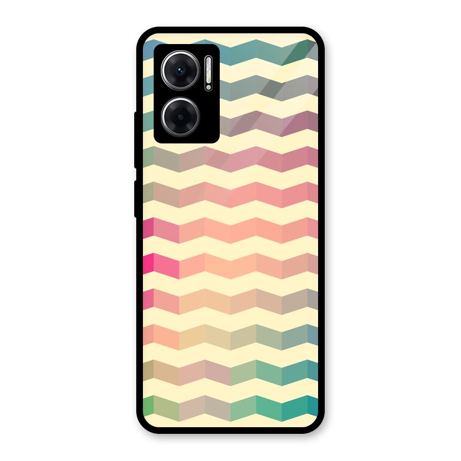 Seamless ZigZag Design Glass Back Case for Redmi 11 Prime 5G