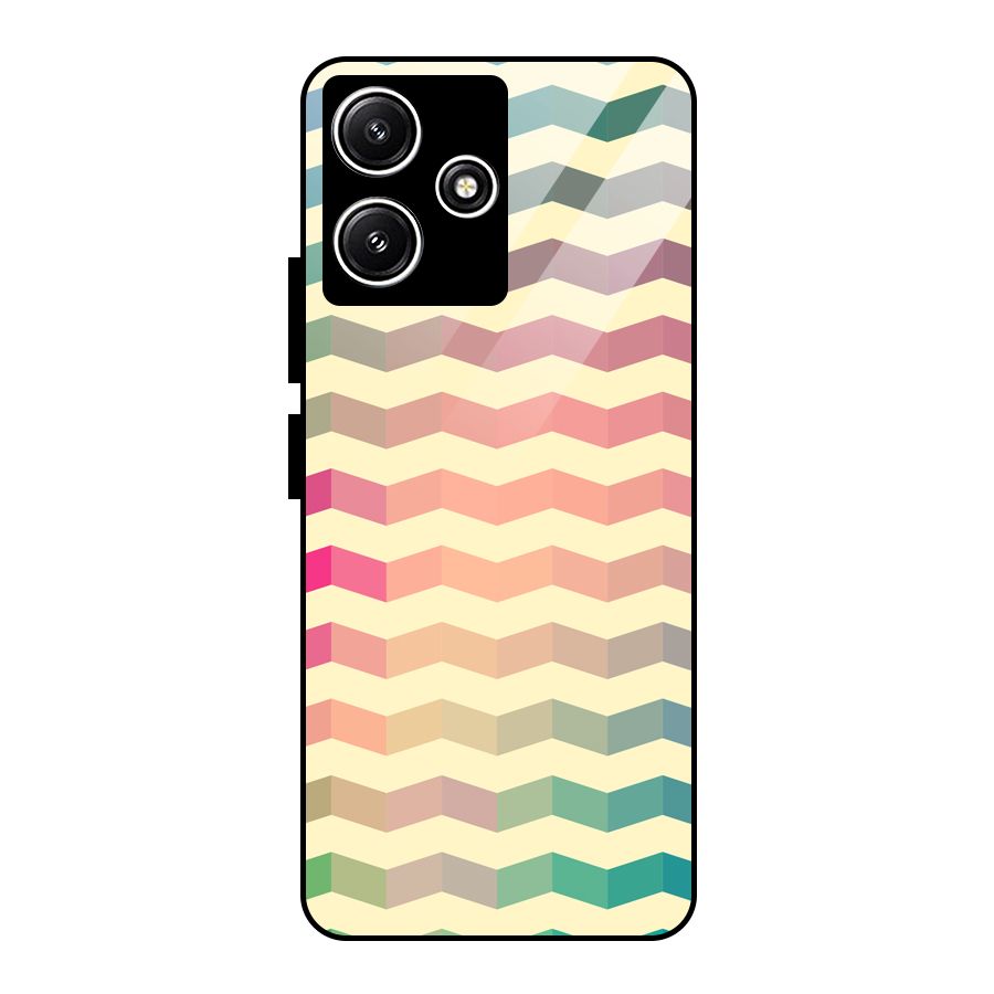 Seamless ZigZag Design Glass Back Case for Redmi 12 5G