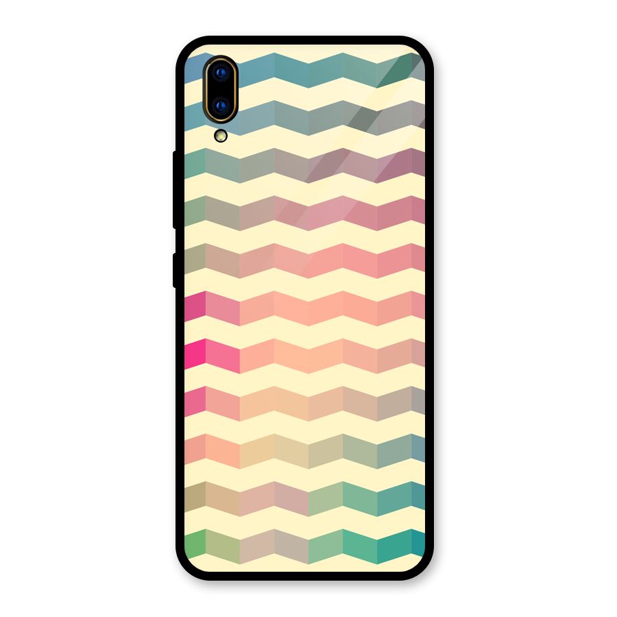 Seamless ZigZag Design Glass Back Case for Vivo V11 Pro