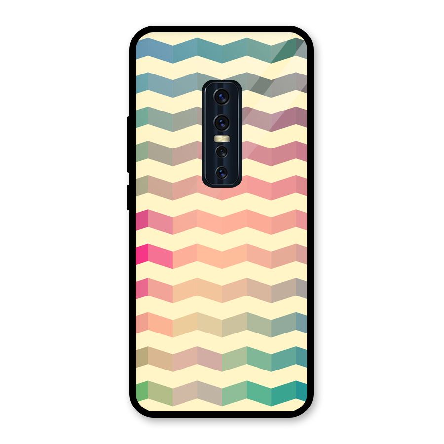 Seamless ZigZag Design Glass Back Case for Vivo V17 Pro
