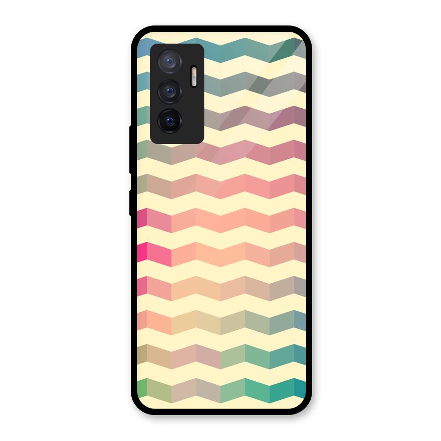 Seamless ZigZag Design Glass Back Case for Vivo V23e