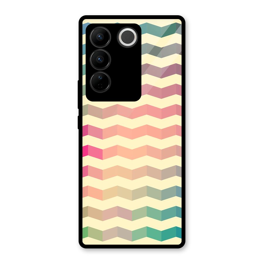 Seamless ZigZag Design Glass Back Case for Vivo V27