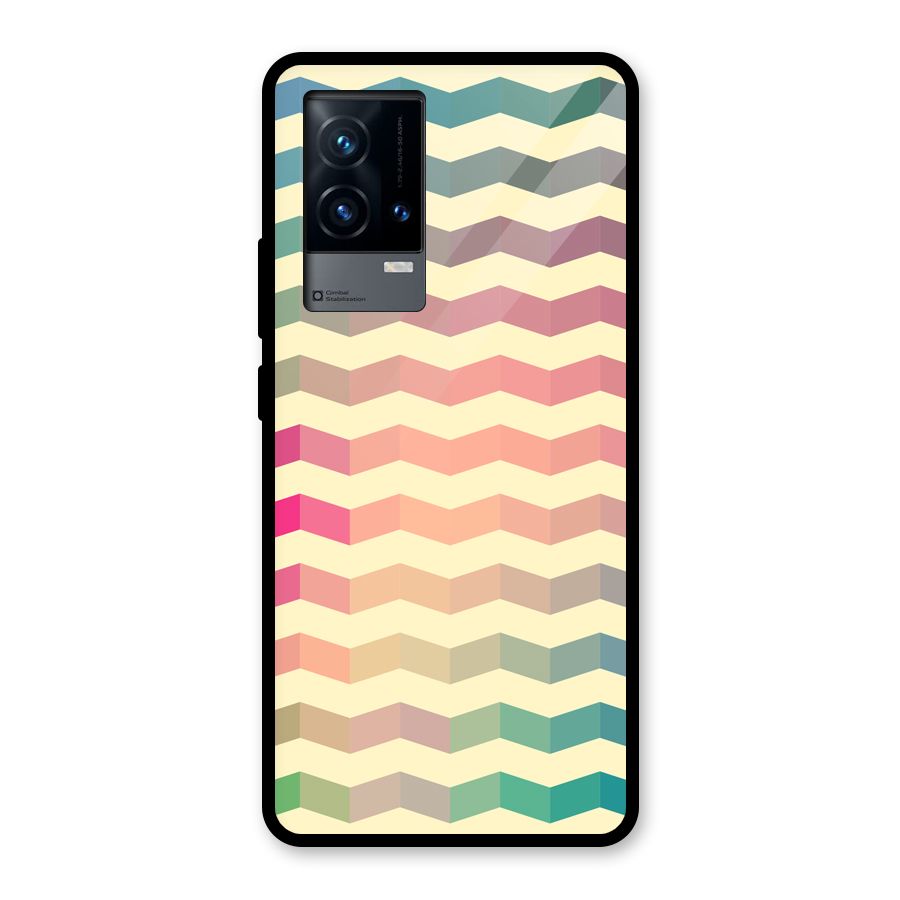 Seamless ZigZag Design Glass Back Case for iQOO 9 5G