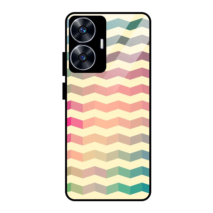 Seamless ZigZag Design Glass Back Case for realme C55