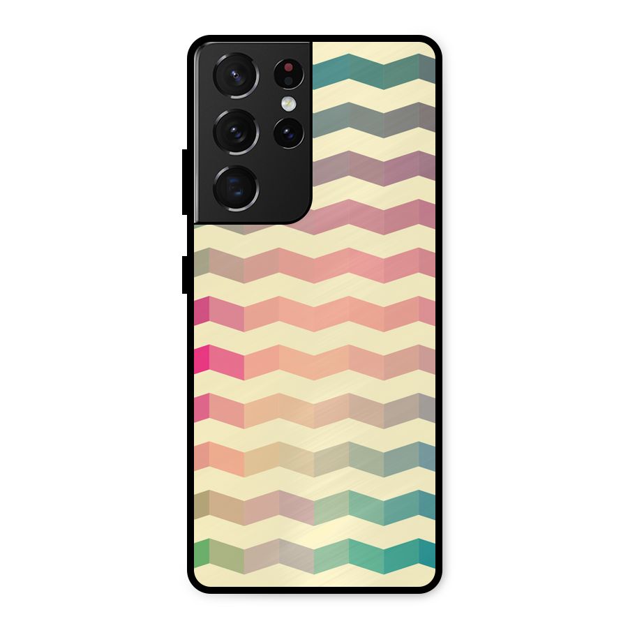 Seamless ZigZag Design Metal Back Case for Galaxy S21 Ultra 5G