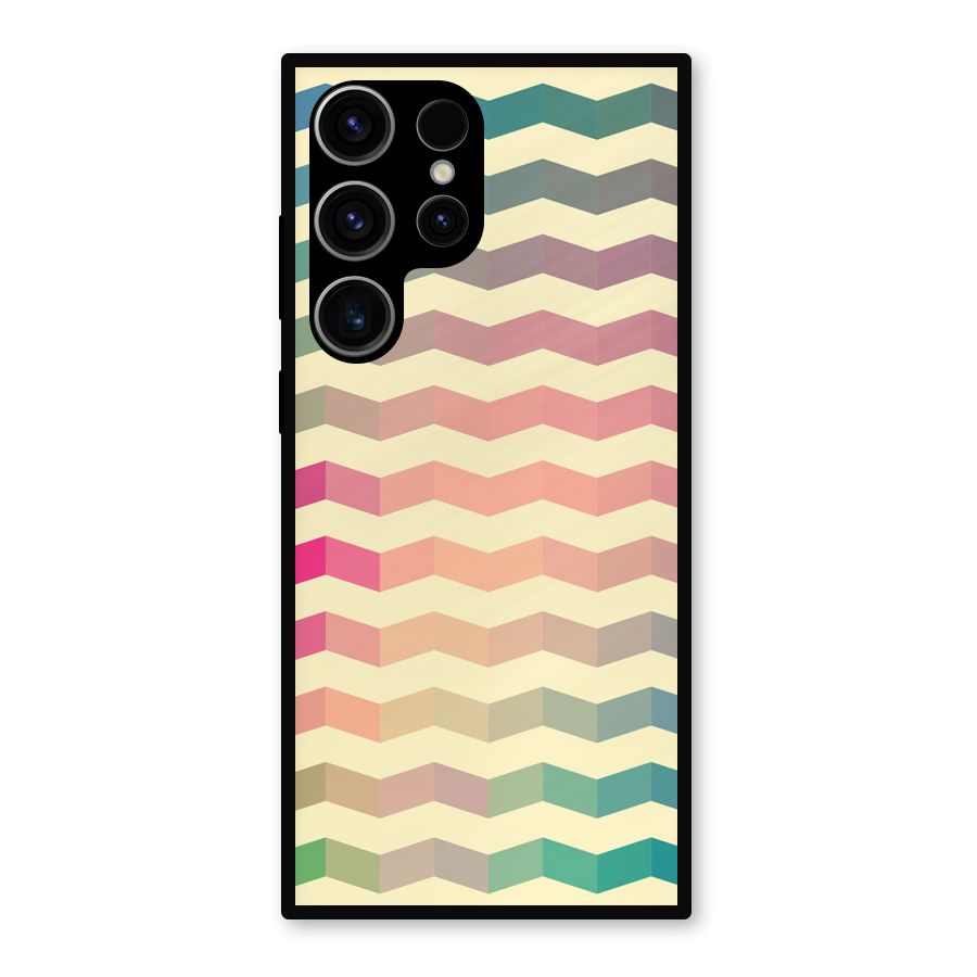 Seamless ZigZag Design Metal Back Case for Galaxy S23 Ultra