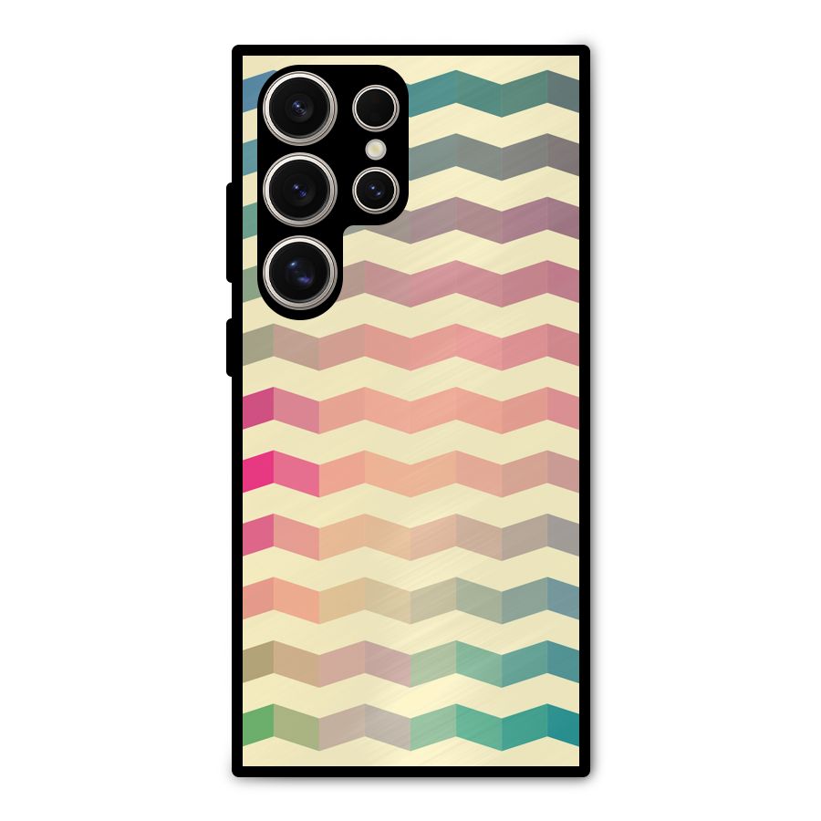 Seamless ZigZag Design Metal Back Case for Galaxy S24 Ultra