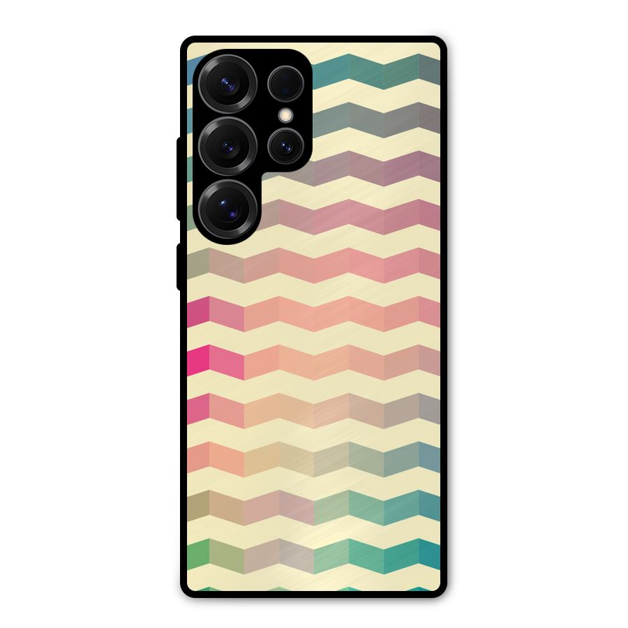 Seamless ZigZag Design Metal Back Case for Galaxy S25 Ultra