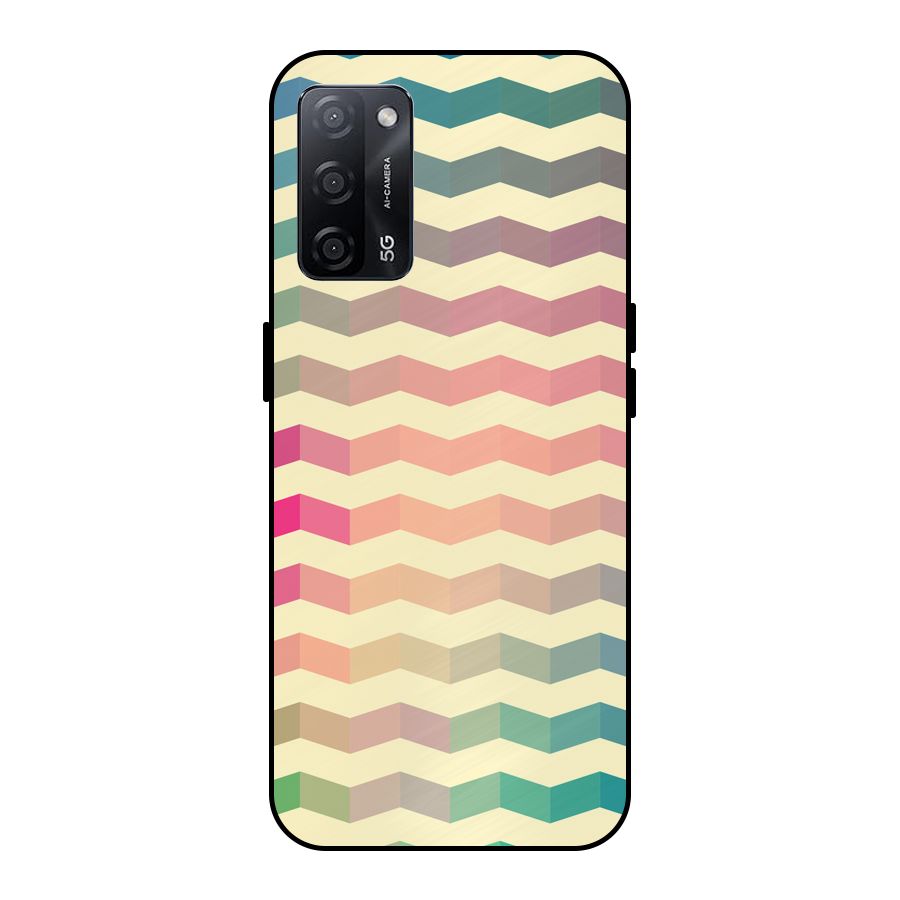 Seamless ZigZag Design Metal Back Case for Oppo A53s 5G