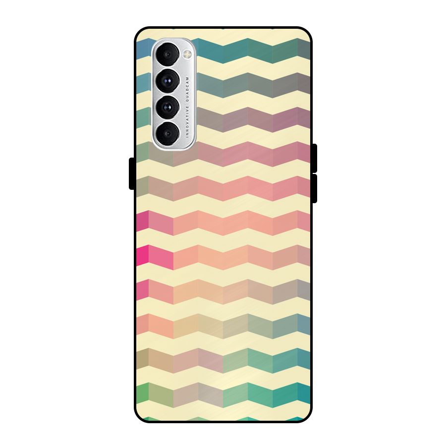 Seamless ZigZag Design Metal Back Case for Oppo Reno4 Pro