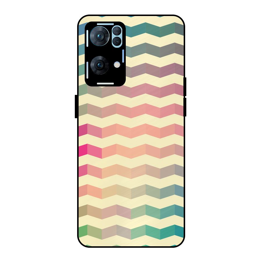 Seamless ZigZag Design Metal Back Case for Oppo Reno7 Pro 5G
