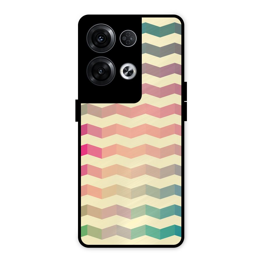 Seamless ZigZag Design Metal Back Case for Oppo Reno8 Pro 5G