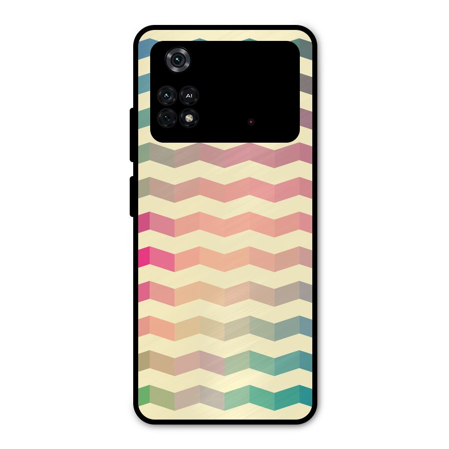 Seamless ZigZag Design Metal Back Case for Poco M4 Pro 4G
