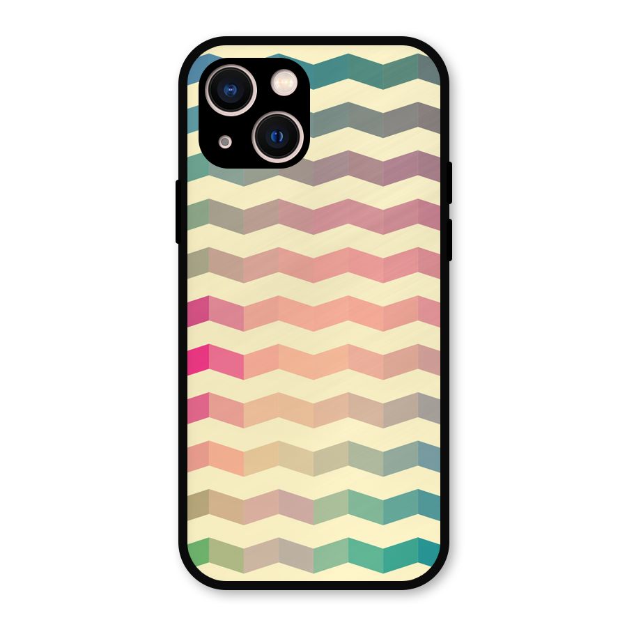 Seamless ZigZag Design Metal Back Case for iPhone 13