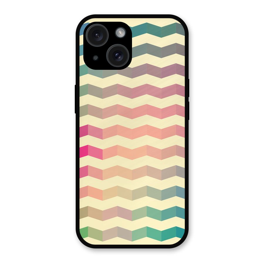 Seamless ZigZag Design Metal Back Case for iPhone 15