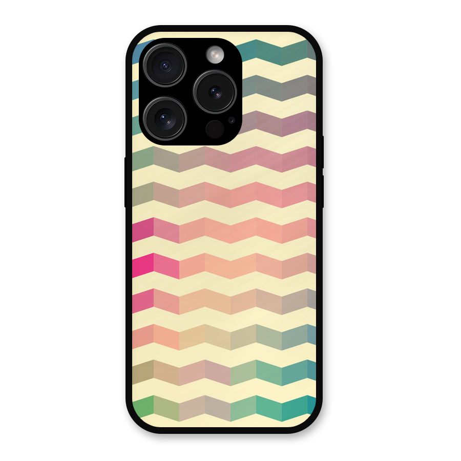 Seamless ZigZag Design Metal Back Case for iPhone 15 Pro