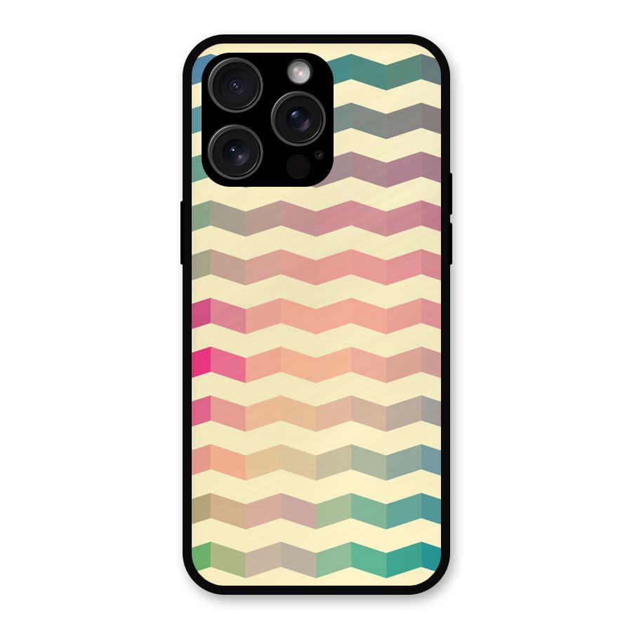 Seamless ZigZag Design Metal Back Case for iPhone 15 Pro Max