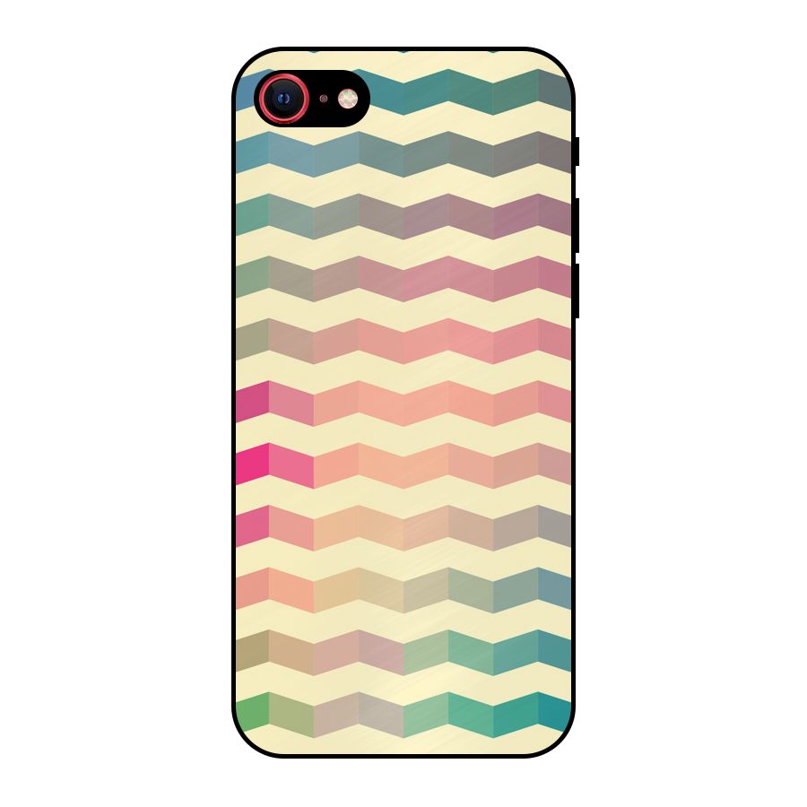 Seamless ZigZag Design Metal Back Case for iPhone SE 2020
