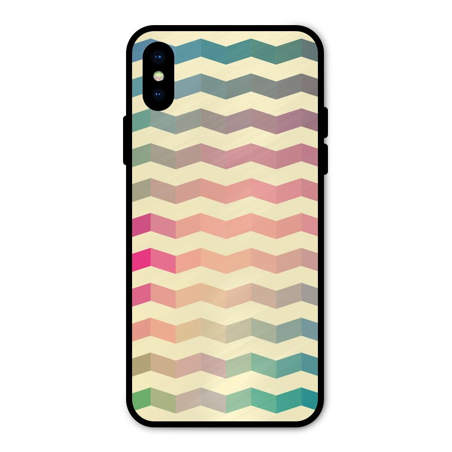 Seamless ZigZag Design Metal Back Case for iPhone XS