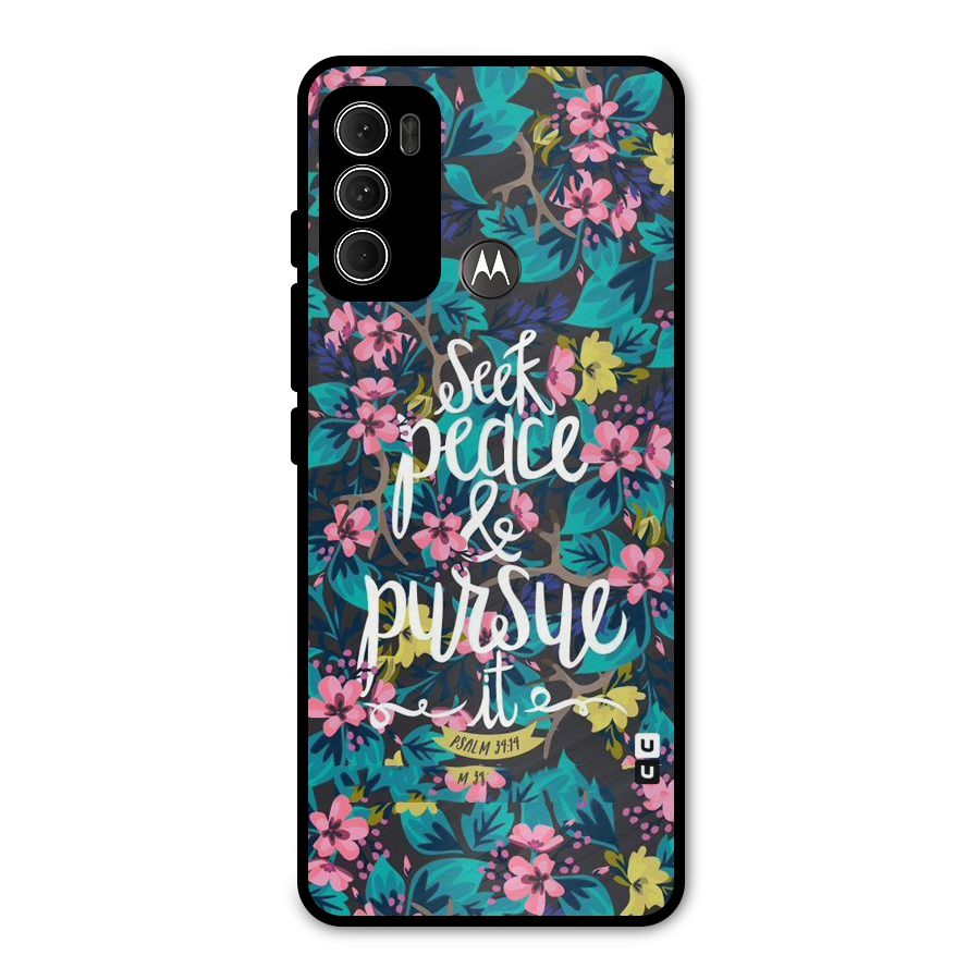 Seek Peace Metal Back Case for Moto G60