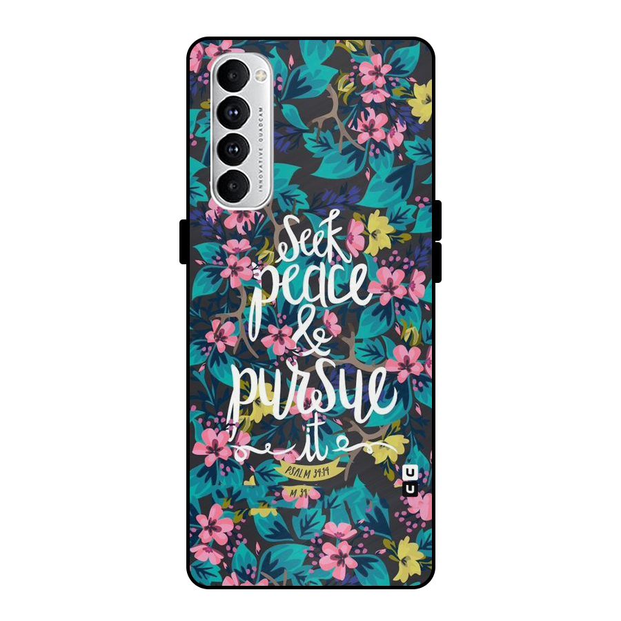 Seek Peace Metal Back Case for Oppo Reno4 Pro
